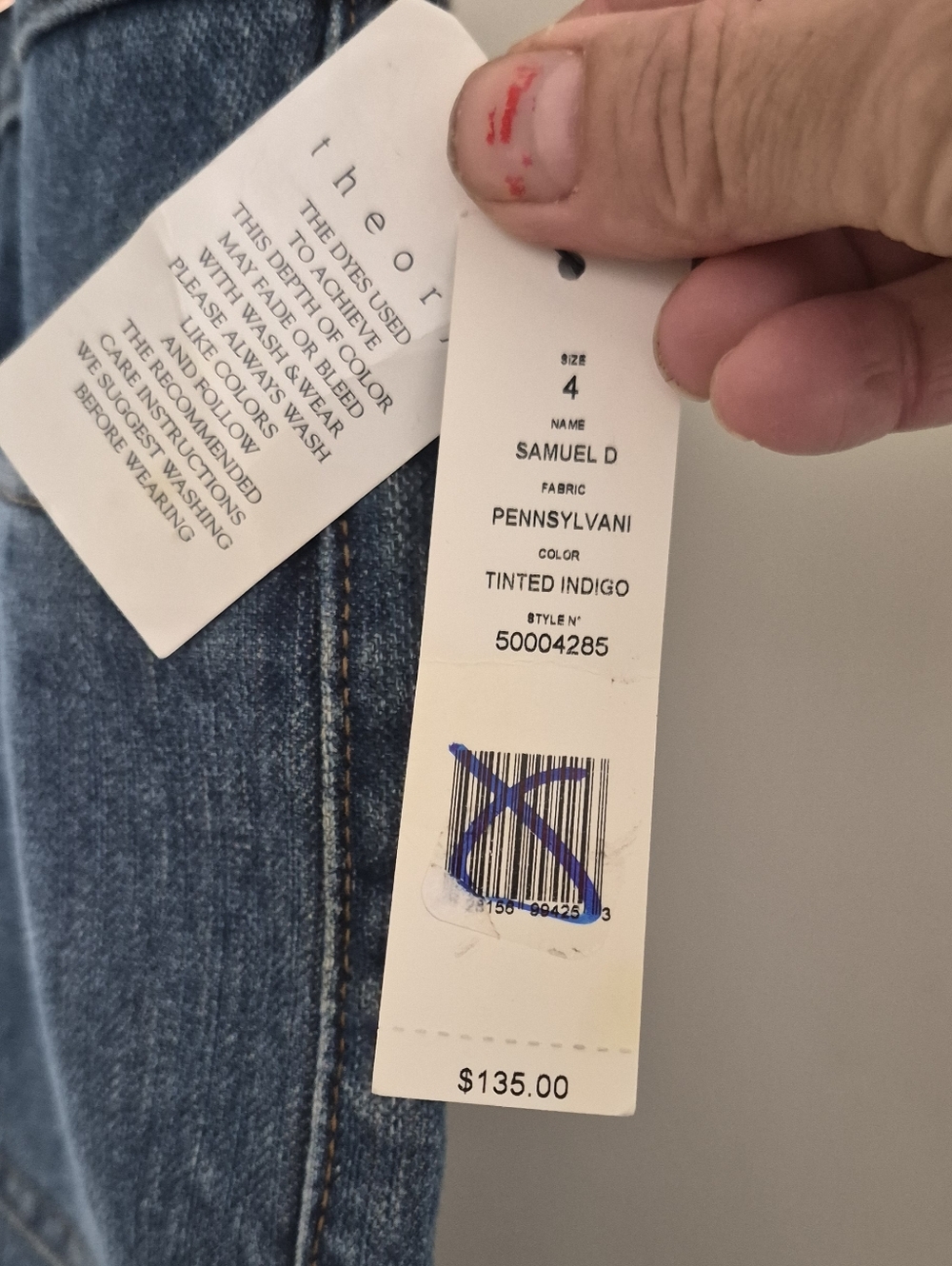 Theory NWT  Capri Wide Leg Jeans Samuel D  Size 4 Womens R.V  $135 - Picture 10 of 11